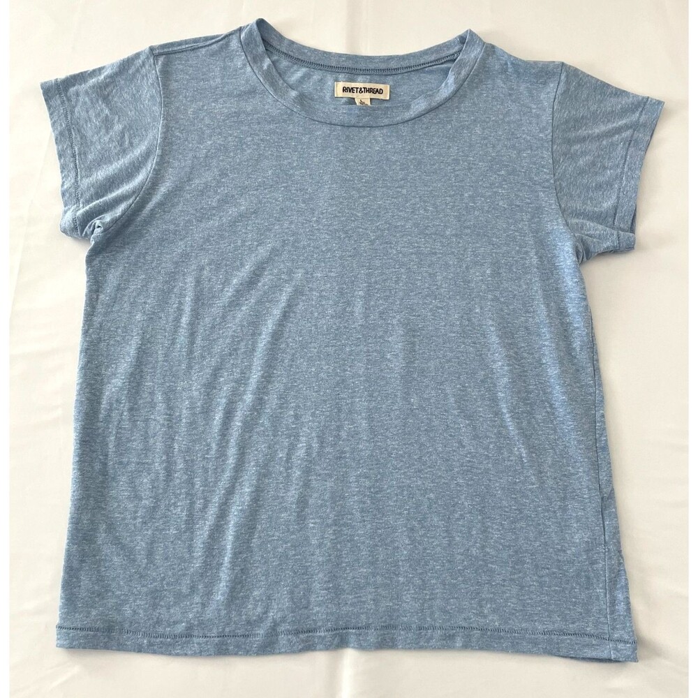 Rivet & Thread Women’s Large Heather Blue Crewneck Short Sleeve T-Shirt